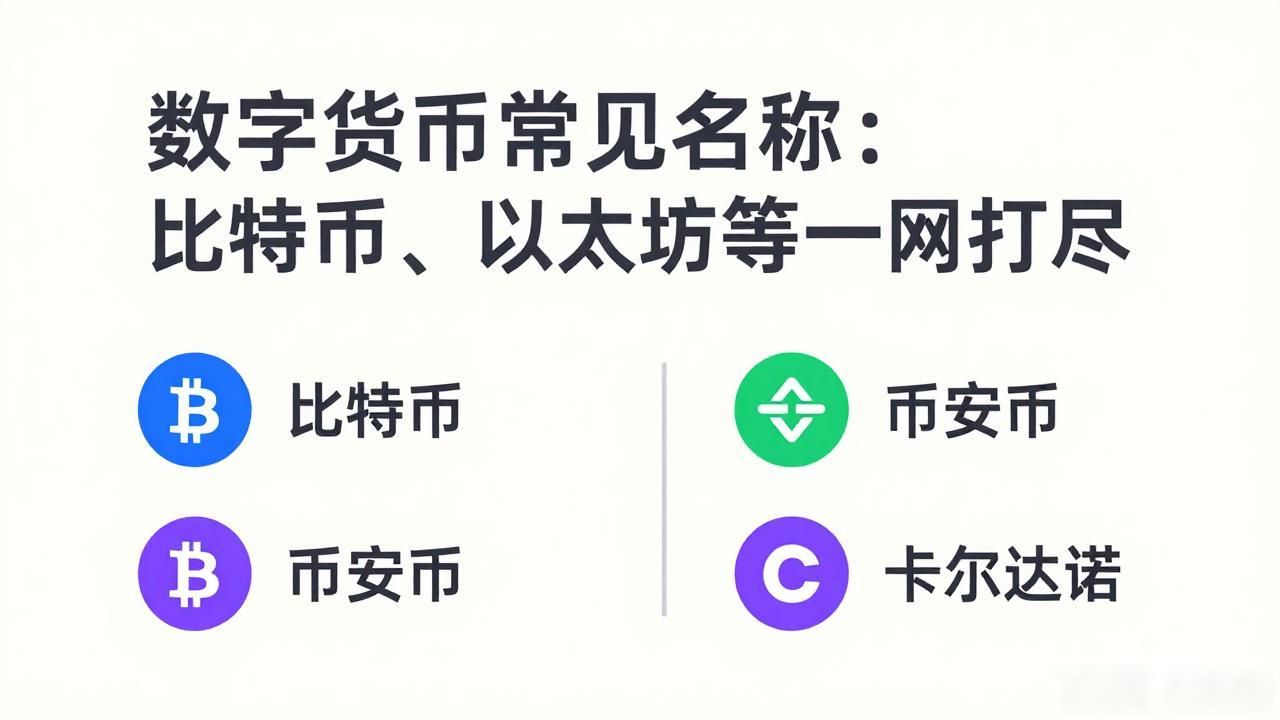 数字货币常见名称大全:比特币、以太坊等一网打尽